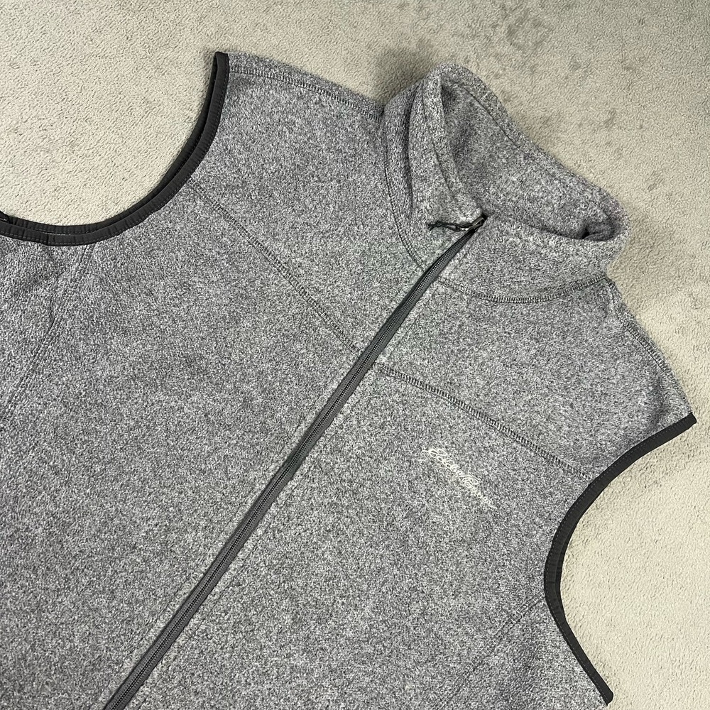 Eddie Bauer Men's Large Gray Sweater Fleece Vest Full Zip Winter